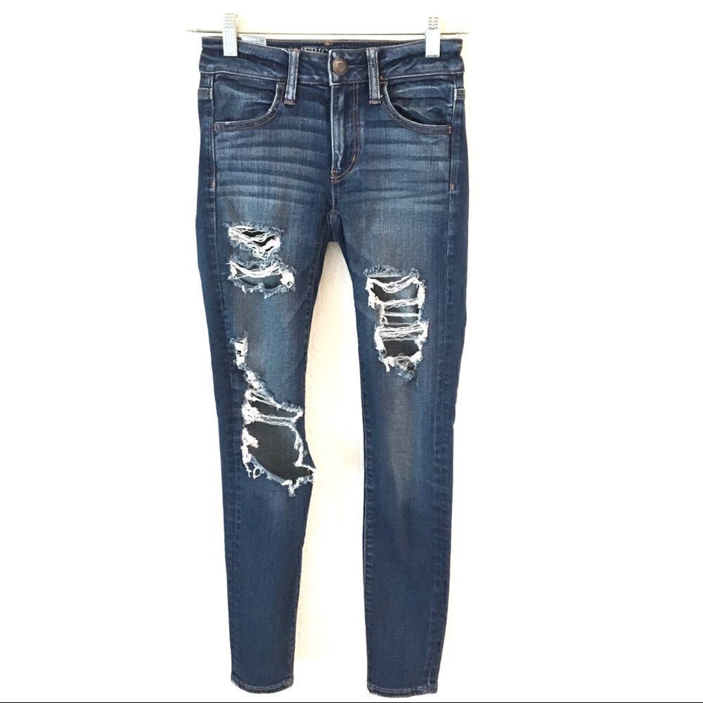 American Eagle denim distressed jegging 00